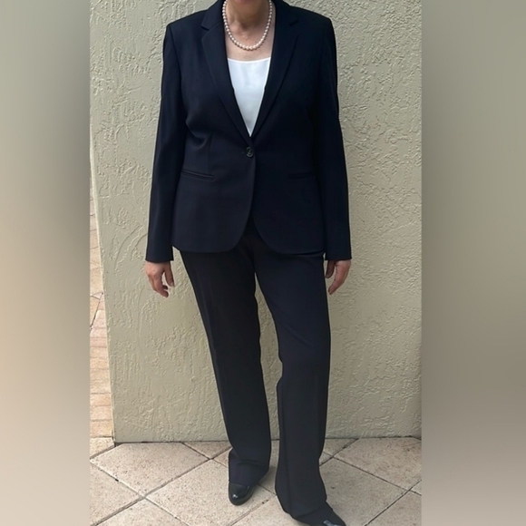 ESCADA SPORT lightweight wool button up blazer suit jacket coat blue - Picture 2 of 7